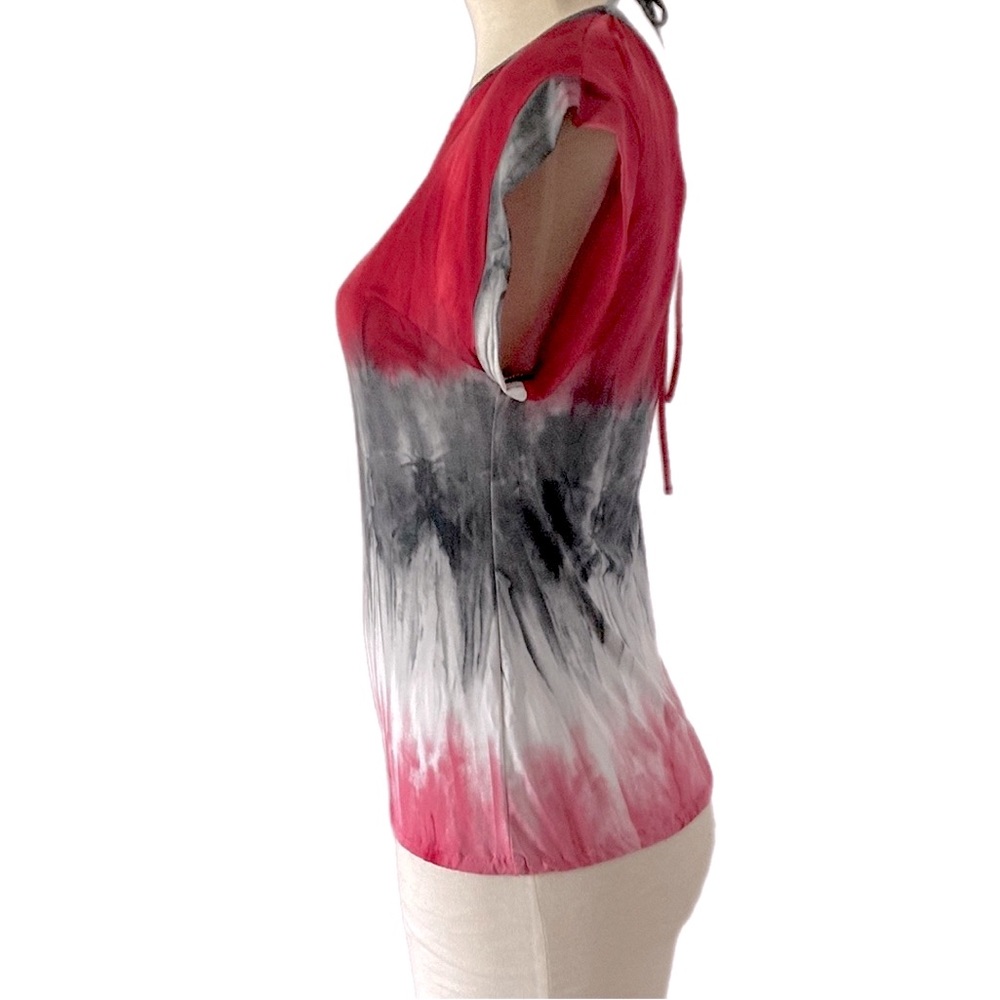Vintage QUBA silky stretch tie dye top low back - Picture 9 of 11